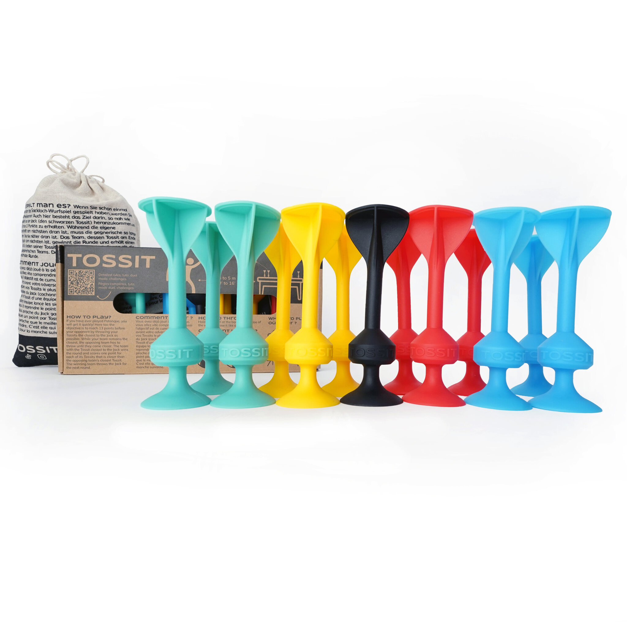 TOSSIT PACK FAMILLE : Rouge-Cyan-Bleu-Jaune